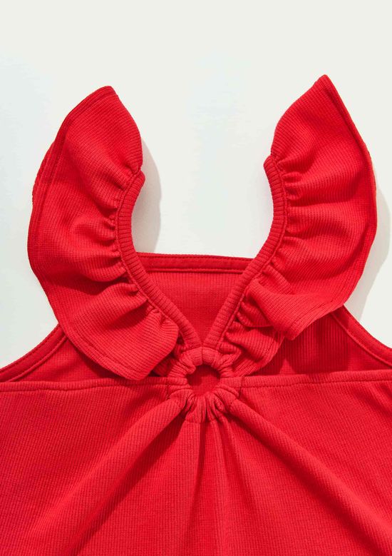 Foto do produto: Regata Infantil Menina Canelada Slim - Vermelho