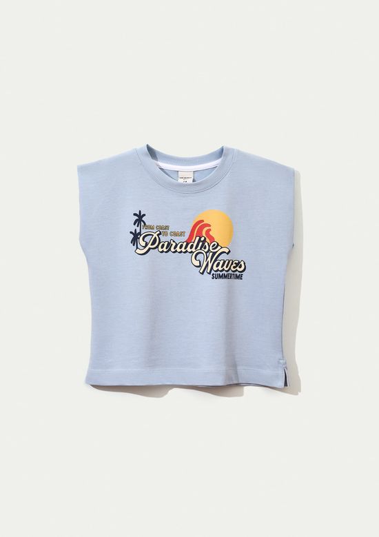 Foto do produto: Regata Infantil Menina Muscle Tee Super Cotton - Azul