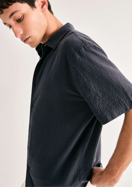 Foto do produto: Camisa Masculina Texturizada Com Liocel - Azul