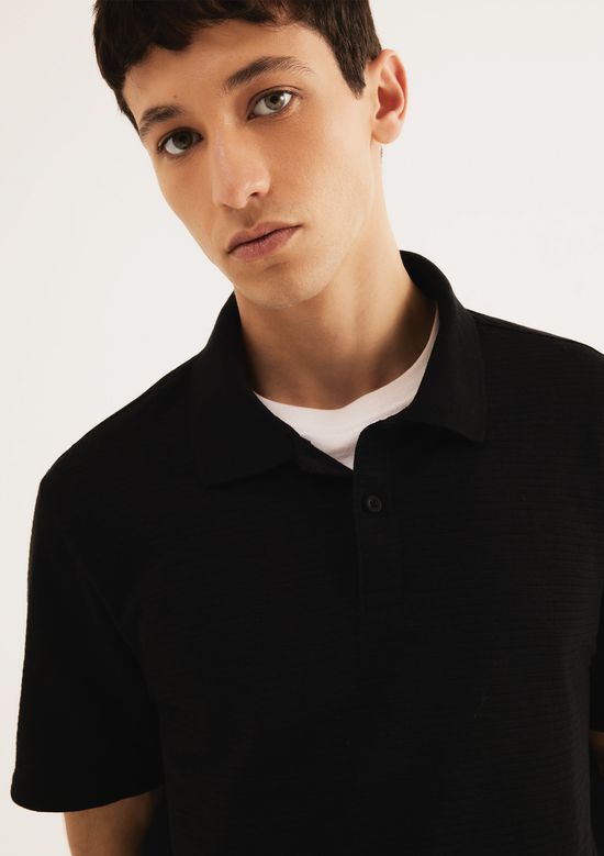 Foto do produto: Polo Masculina Regular Texturizada - Preto