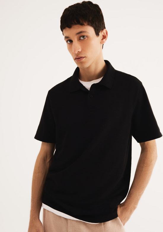Foto do produto: Polo Masculina Regular Texturizada - Preto