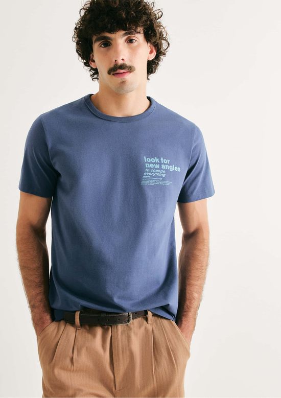 Foto do produto: Camiseta Masculina Slim Estampada - Azul