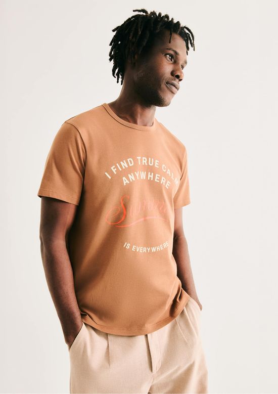 Foto do produto: Camiseta Masculina Slim Estampada - Terracota