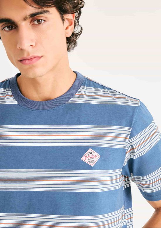 Foto do produto: Camiseta Masculina Comfort Listrada - Azul