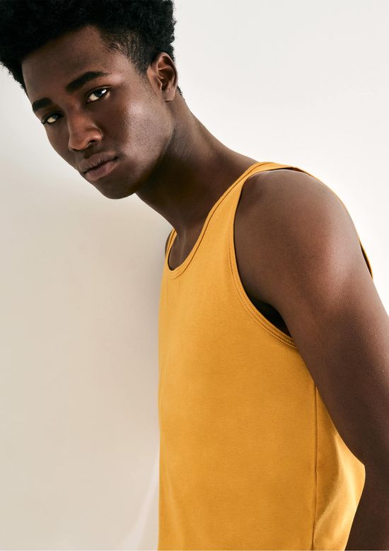 Foto do produto: Regata Básica Masculina Slim - Amarelo