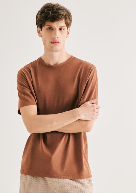 Foto do produto: Camiseta Masculina Slim Algodão Peruano Soft Touch - Marrom