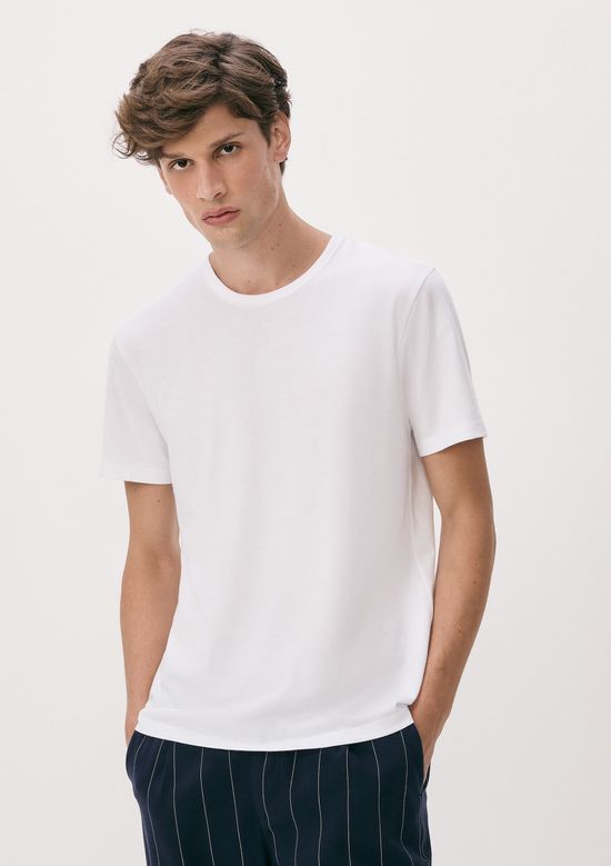 Foto do produto: Camiseta Básica Masculina Manga Curta Slim - Branco