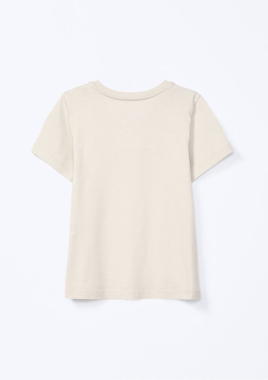 Foto do produto: Blusa Infantil Menina Manga Curta Com Estampa - Bege