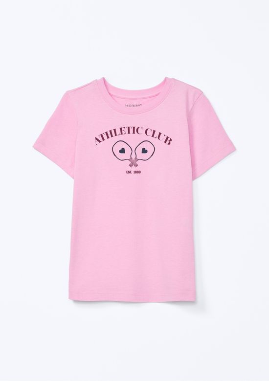 Foto do produto: Blusa Infantil Menina Manga Curta Com Estampa - Rosa