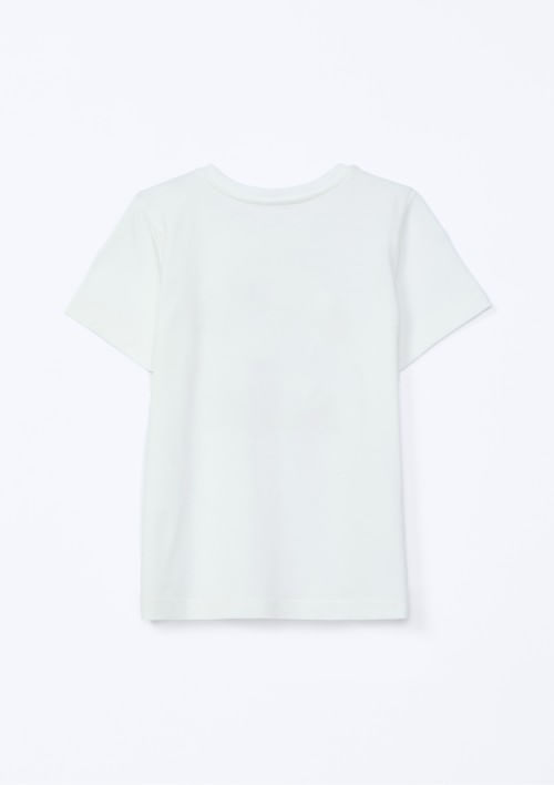 Foto do produto: Blusa Infantil Menina Manga Curta Com Estampa - Branco