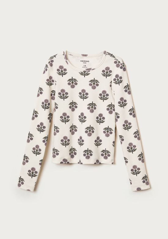 Foto do produto: Blusa Infantil Menina Manga Longa Em Ribana - Off white