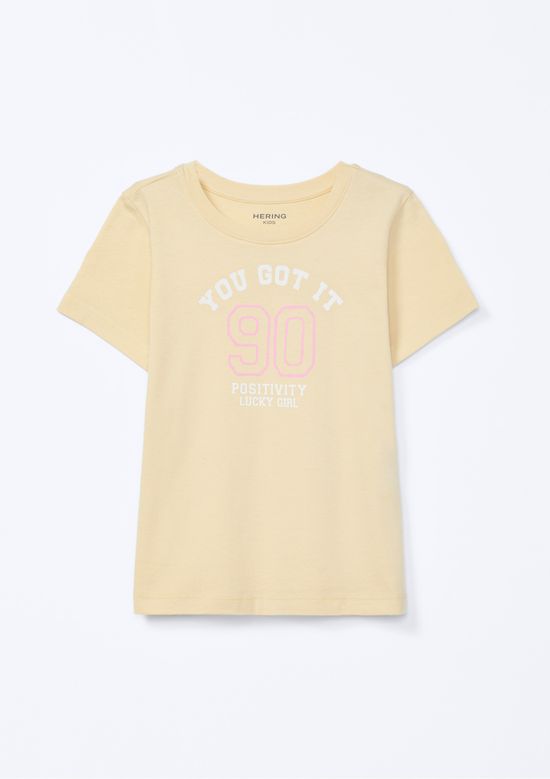 Foto do produto: Blusa Infantil Menina Manga Curta Com Estampa - Amarelo