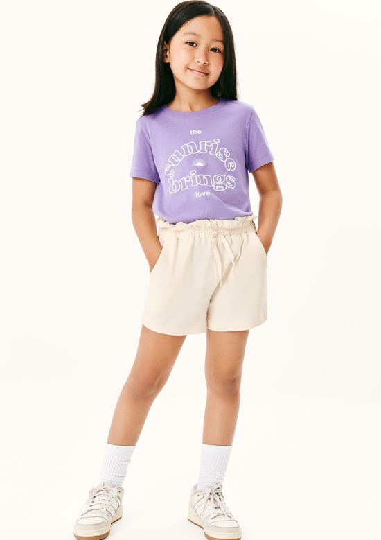 Foto do produto: Blusa Infantil Menina Manga Curta Com Estampa - Roxo
