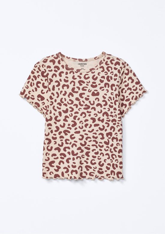 Foto do produto: Blusa Infantil Menina Manga Curta Em Ribana Estampada - Nude