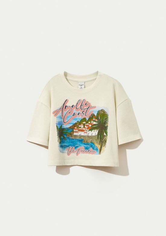 Foto do produto: Blusa Infantil Menina Box Oversized Super Cotton - Creme