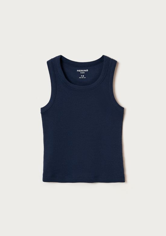 Foto do produto: Regata Básica Infantil Menina Em Ribana - Azul