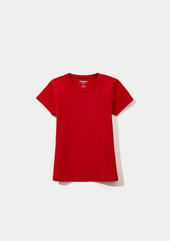 Foto do produto: Blusa Básica Infantil Menina Manga Curta Slim - Vermelho