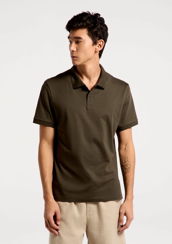 Foto do produto: Camisa Polo Básica Masculina Em Algodão Pima - Verde
