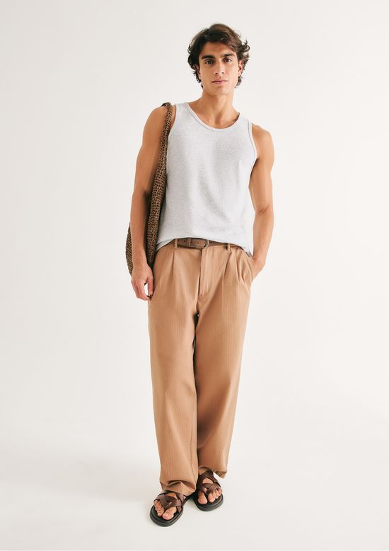 Foto do produto: Regata Básica Masculina Slim Em Ribana Canelada - Cinza