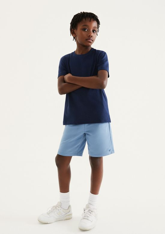 Foto do produto: Bermuda Básica Infantil Menino Em Moletom - Azul
