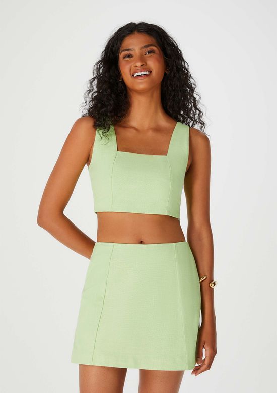 Foto do produto: Top Cropped Feminino Decote Reto - Verde