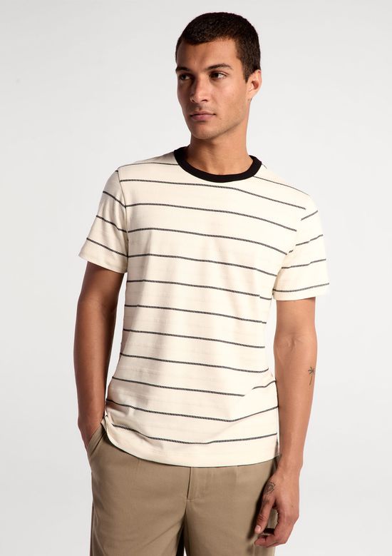 Foto do produto: Camiseta Masculina Manga Curta Fio Tinto Listrada - Off white