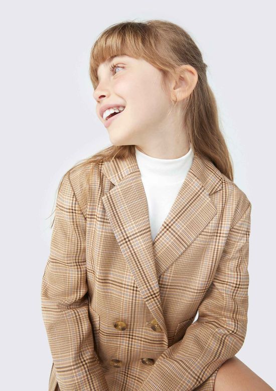 Foto do produto: Blazer Infantil Menina Em Xadrez - Bege