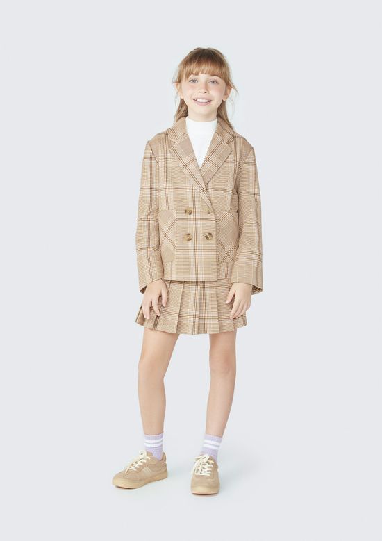 Foto do produto: Blazer Infantil Menina Em Xadrez - Bege