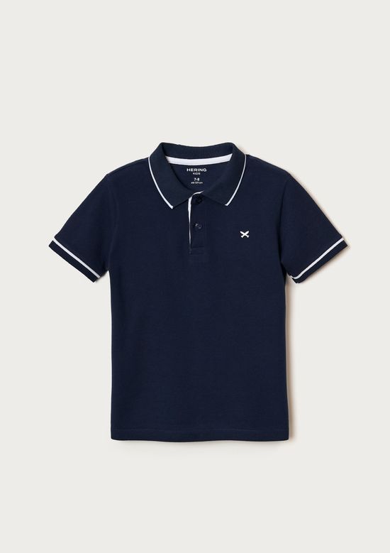 Foto do produto: Camisa Polo Básica Menino De Algodão Com Bordado - Azul