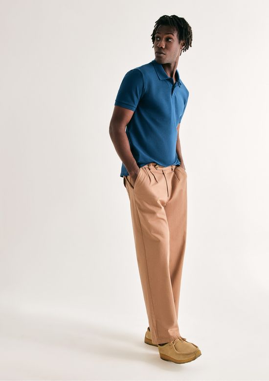 Foto do produto: Camisa Polo Básica Masculina Manga Curta Em Piquet - Azul