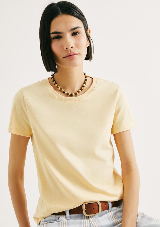 Foto do produto: Camiseta Básica Feminina Slim World - Amarelo