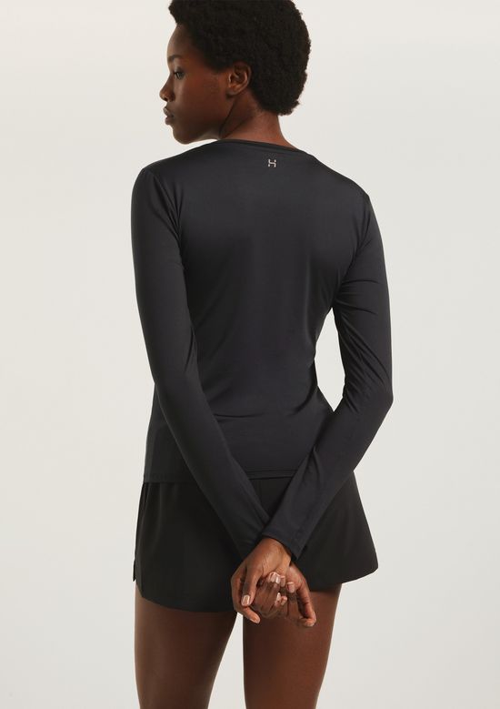 Foto do produto: Camiseta Esportiva Feminina Manga Longa Proteção Uv - Preto