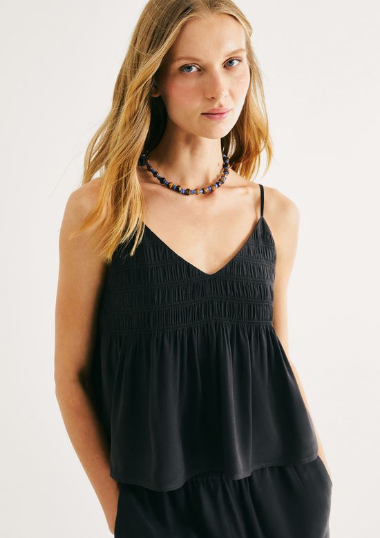 Foto do produto: Regata Feminina Evasê Em Peach Touch - Preto