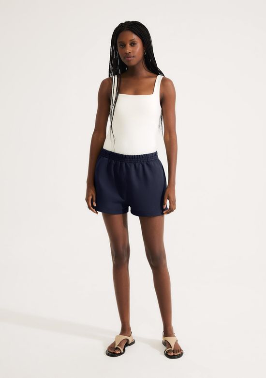 Foto do produto: Shorts Feminino Em Malha Binada - Azul
