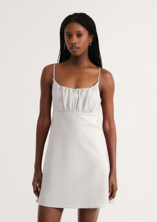 Foto do produto: Vestido Curto Com Franzido No Busto - Off white