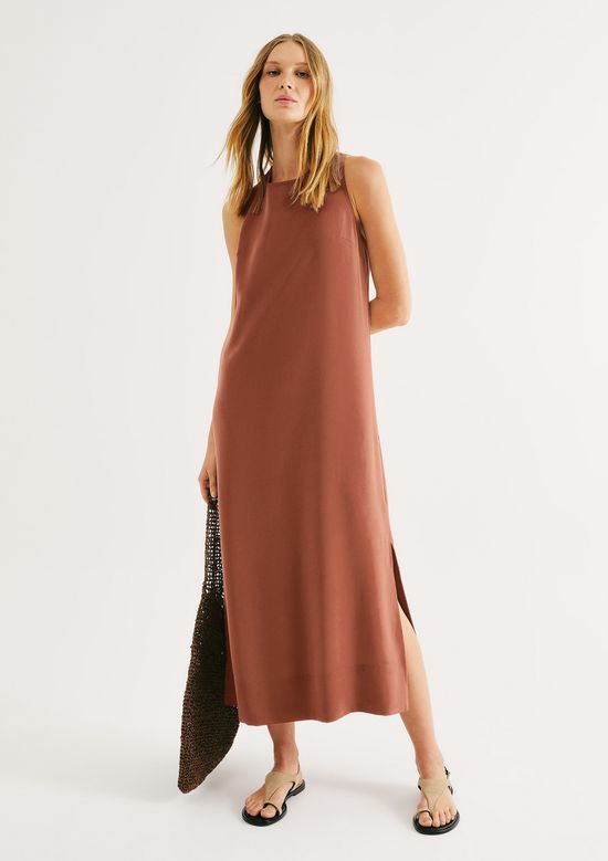 Foto do produto: Vestido Midi Peach Touch Evasê - Marrom