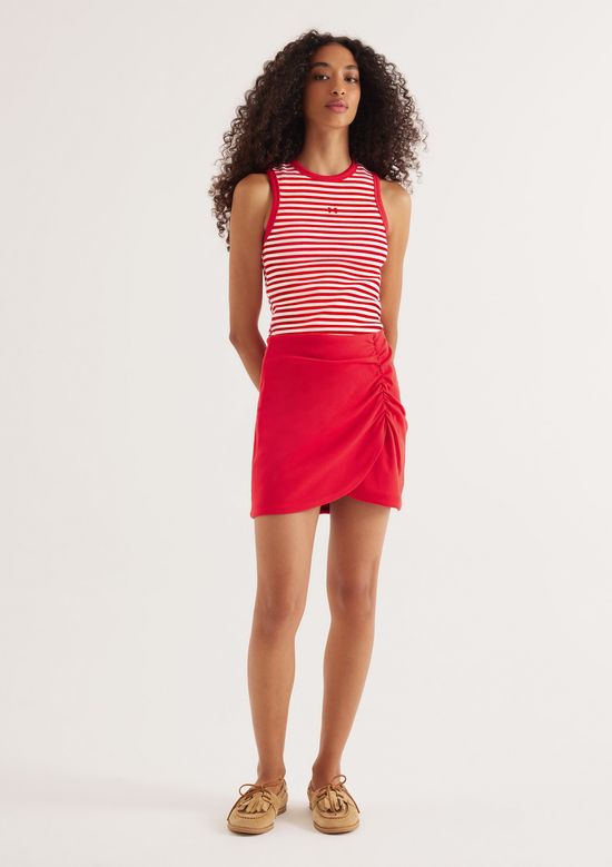 Foto do produto: Regata Feminina Listrada Em Malha Premium - Vermelho