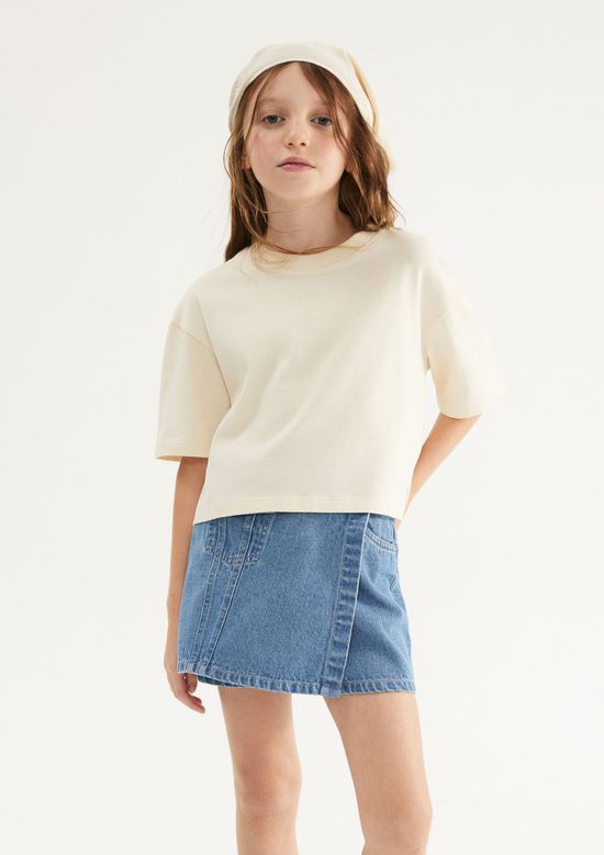 Foto do produto: Blusa Infantil Menina Oversized Em Malha Binada - Creme