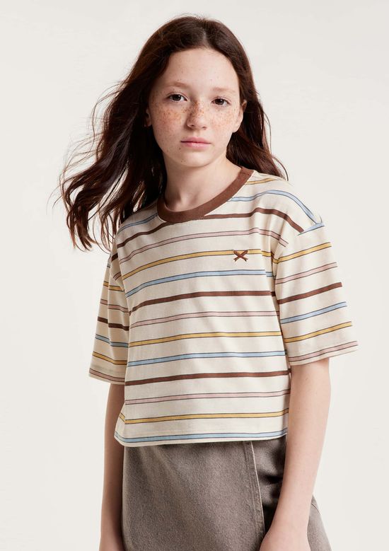Foto do produto: Blusa Infantil Menina Boxer Oversized - Creme