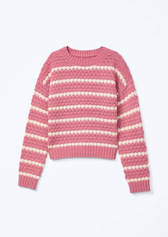 Foto do produto: Blusão Infantil Menina Tricô Texturizado - Rosa