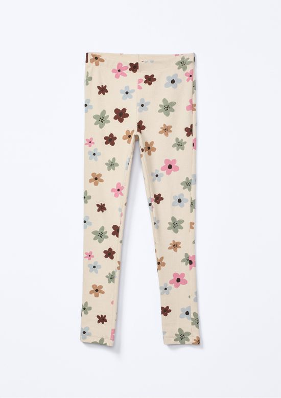 Foto do produto: Calça Legging Infantil Menina Estampada Em Ribana - Nude