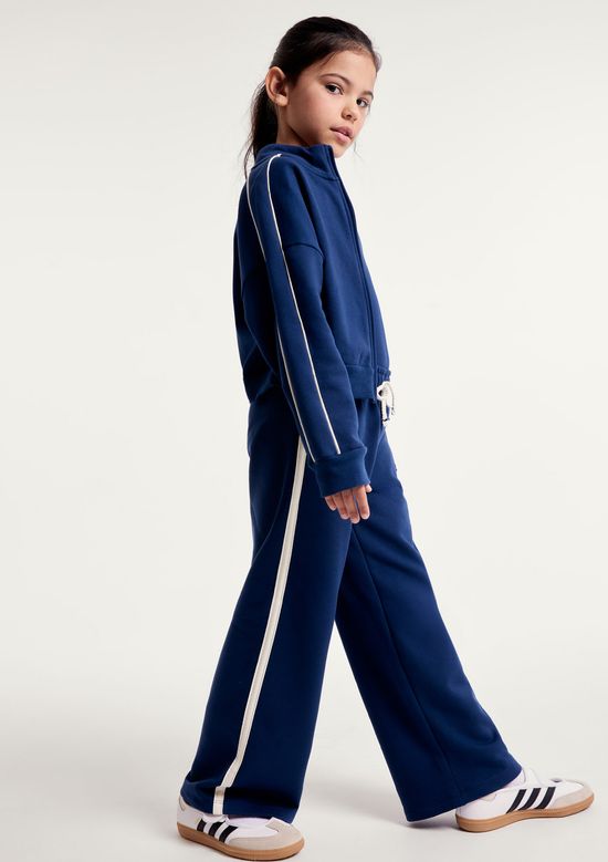 Foto do produto: Calça Wide Leg Infantil Menina Em Moletom - Azul