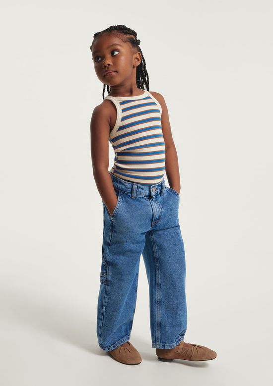 Foto do produto: Calça Infantil Unissex Em Jeans Estonado - Azul