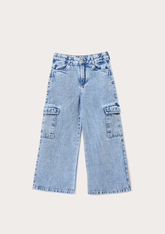 Foto do produto: Calça Jeans Wide Leg Infantil Menina - Azul