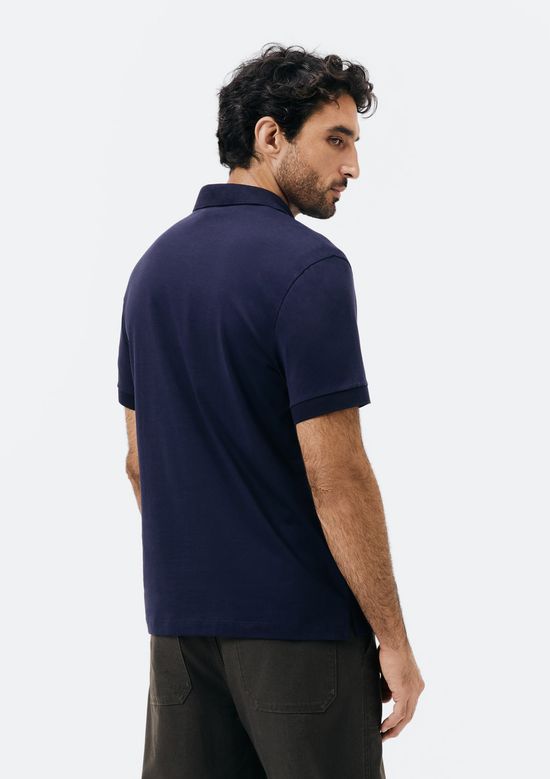 Foto do produto: Camisa Polo Básica Masculina Manga Curta Pima - Azul