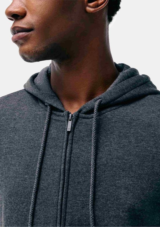 Foto do produto: Jaqueta Básica Masculina Regular Em Moletom Peluciado - Cinza