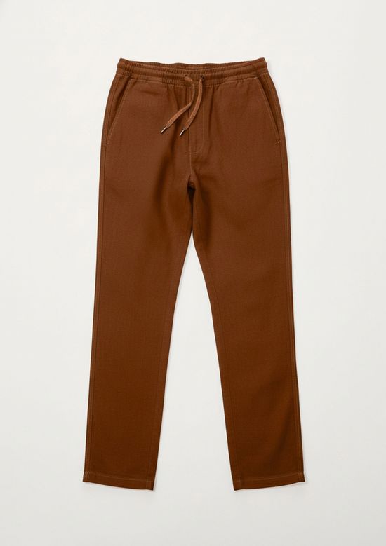 Foto do produto: Calça Básica Masculina Taper Em Linho - Marrom