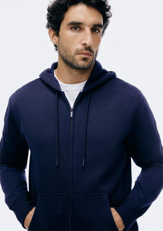 Foto do produto: Jaqueta Básica Masculina Regular Em Moletom Peluciado - Azul