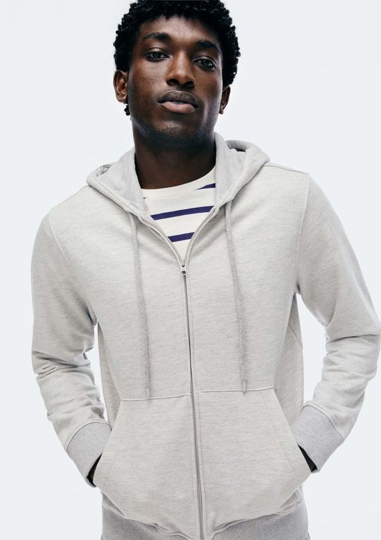 Foto do produto: Jaqueta Básica Masculina Regular Em Moletom Peluciado - Cinza