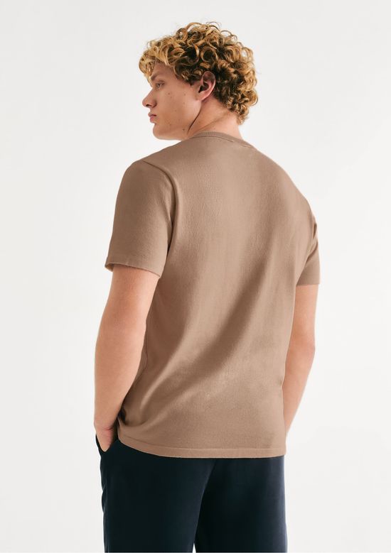 Foto do produto: Camiseta Masculina Tricô Manga Curta - Marrom